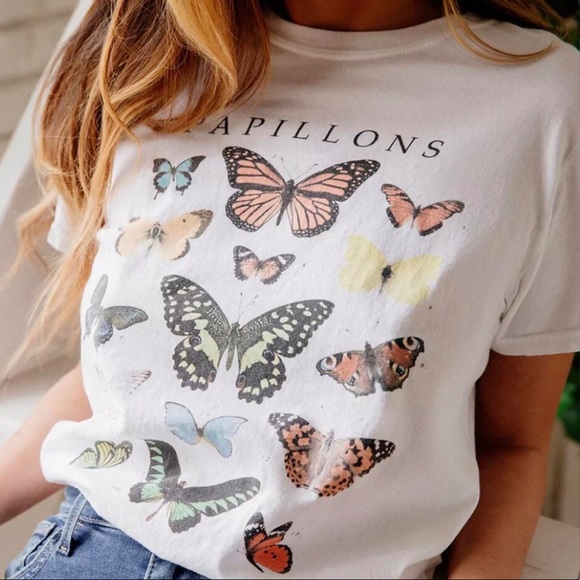 Urban Outfitters Tops - Urban Outfitters Butterfly Crew Neck Tee
